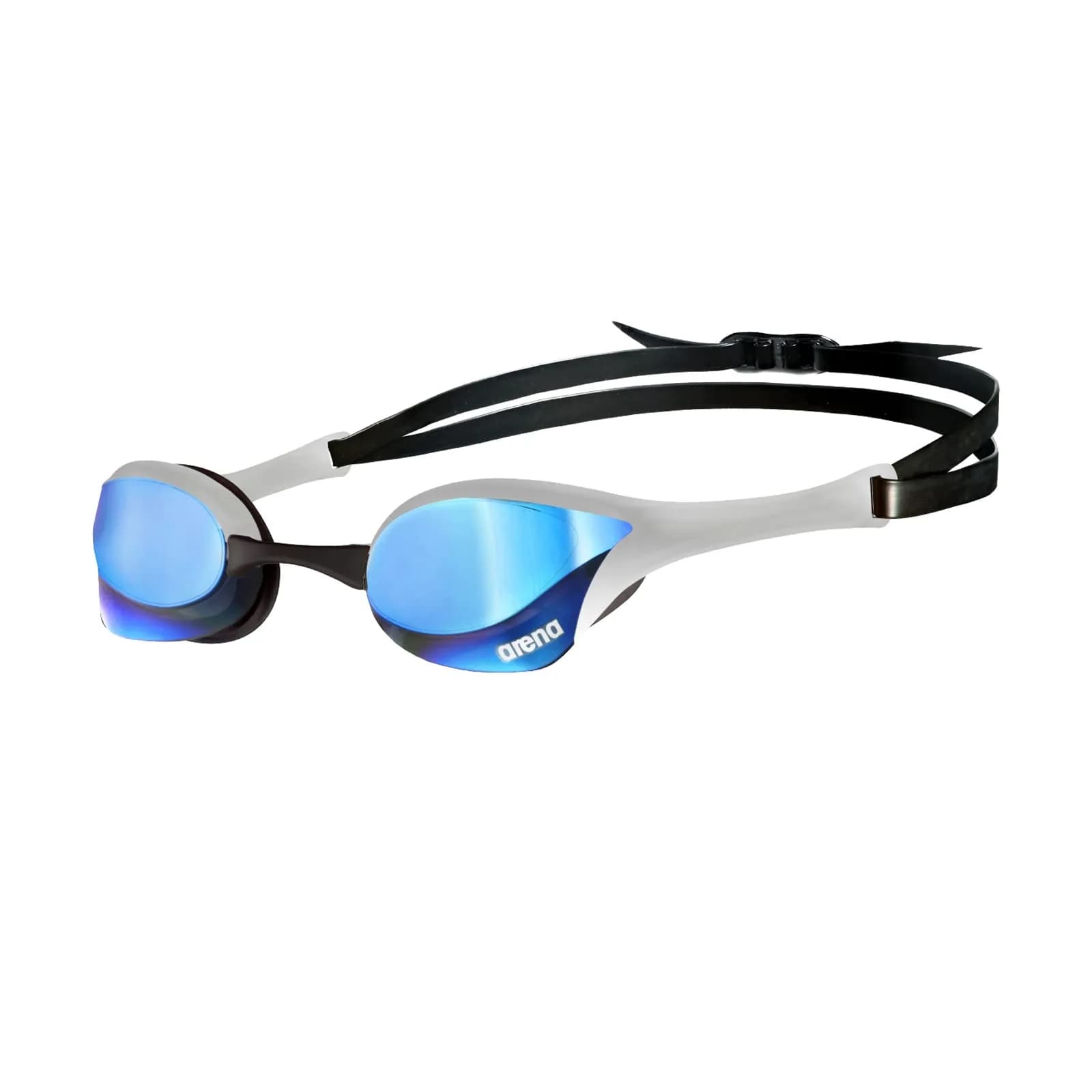 ARENA Cobra Ultra Swipe Racing Swim Goggles | Yellow Copper/White, Polycarbonate, Anti-Fog — Blue/Silver / Anti-fog Non-mirrored