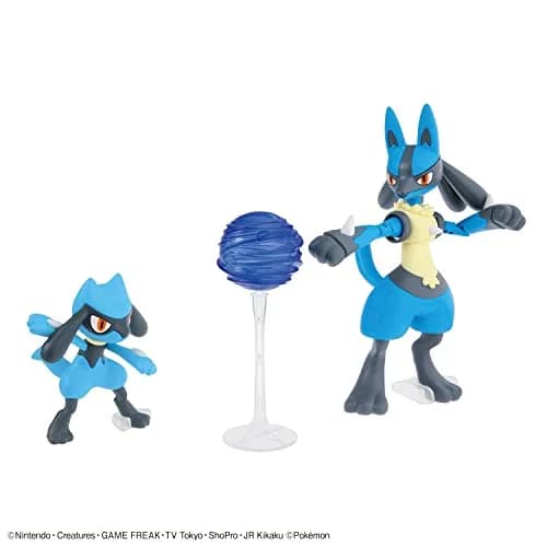 Bandai Hobby Pokémon Riolu & Lucario Model Kit 19.1cm (7.5in) | Poseable Figures for Display thumbnail 2
