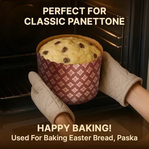 SHSH trade group Panettone Paper Baking Molds Large 15oz (5.1x3.35-in) - Pack of 12 | Non-Stick Easter Bread Forms thumbnail 7