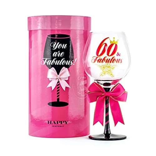 SAY HO UM 60 and Fabulous Birthday Wine Glass for Women | 23 oz, 8.8 Inch Tall | Fun Gift for Woman Turning 60 thumbnail 1