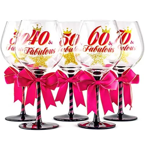 SAY HO UM 60 and Fabulous Birthday Wine Glass for Women | 23 oz, 8.8 Inch Tall | Fun Gift for Woman Turning 60 thumbnail 7