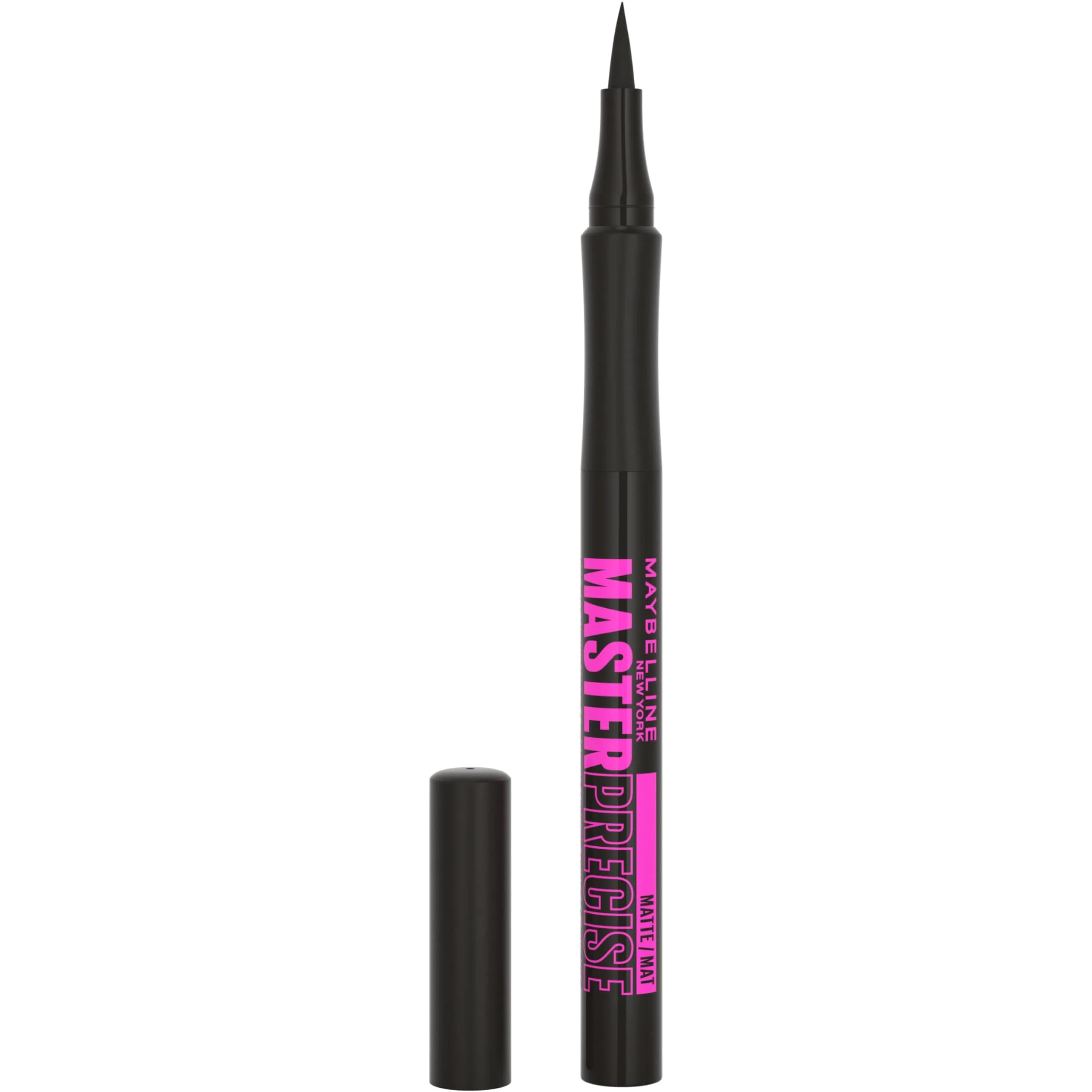 Maybelline Eyestudio Master Precise Liquid Eyeliner, Satin Black 1ml (0.034 Fl Oz) | Waterproof & Smudge-Proof for All-Day Wear — Matte Black