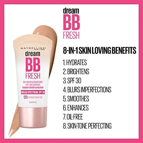 Maybelline Dream Fresh Skin Hydrating BB Cream Deep 1 Fl Oz | 8-in-1 Skin Perfecting Beauty Balm SPF 30 thumbnail 4