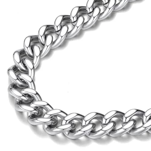 FindChic Men Curb Chain Necklace Stainless Steel 9MM Link 14''-30'' | Classic Durable Jewelry thumbnail 1