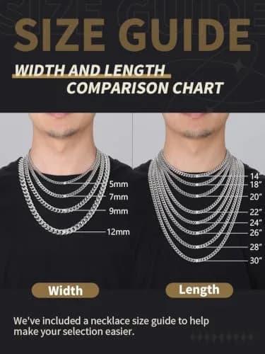 FindChic Men Curb Chain Necklace Stainless Steel 9MM Link 14''-30'' | Classic Durable Jewelry thumbnail 6