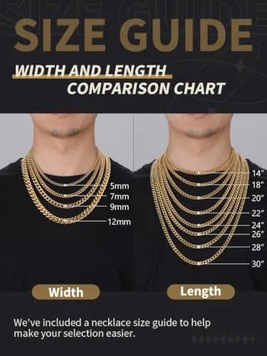 FindChic Men Curb Chain Necklace 18K Gold Plated 9MM Link 16'' | Durable, Stylish & Gold-Like thumbnail 6