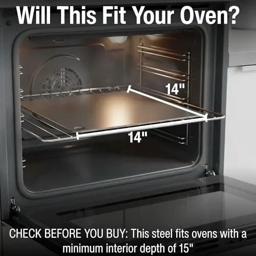 THERMICHEF 14" x 14" Pizza Steel - 3/8" Steel, 9.1kg (20 lbs) | Heavy-Duty Oven & Grill Steel thumbnail 4