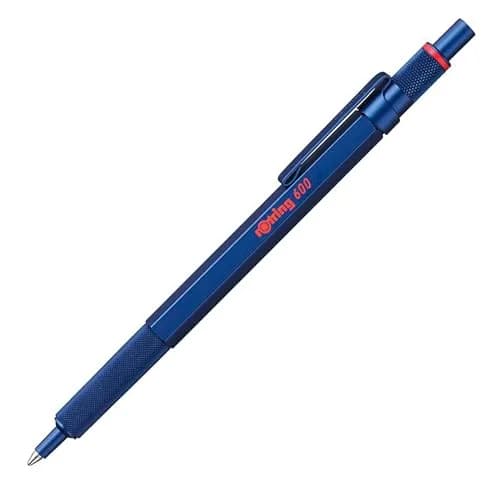 rOtring 600 Ballpoint Pen Blue Barrel, Black Ink, Medium Point 0.7mm | Precision Writing Instrument thumbnail 1