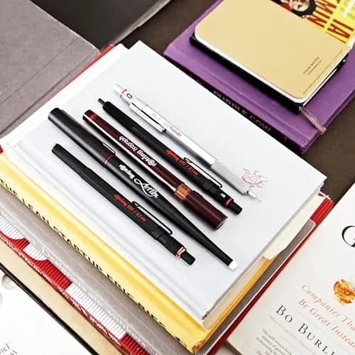 rOtring 600 Ballpoint Pen Blue Barrel, Black Ink, Medium Point 0.7mm | Precision Writing Instrument thumbnail 5