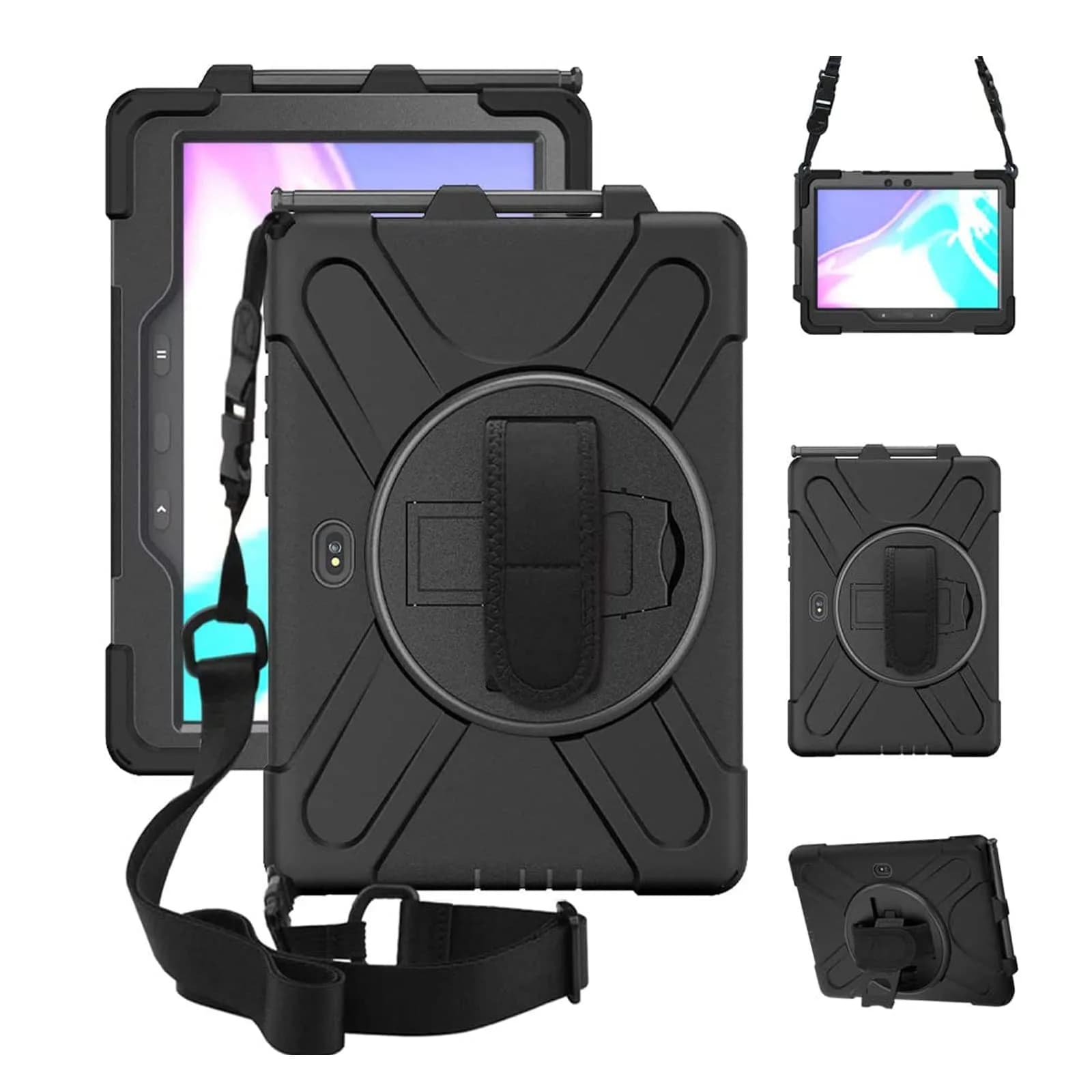 ZenRich Rugged Case for Samsung Galaxy Tab Active5/Active3 8" | Shockproof with Kickstand & Shoulder Strap — Tab Active4 Pro/Active Pro 2019