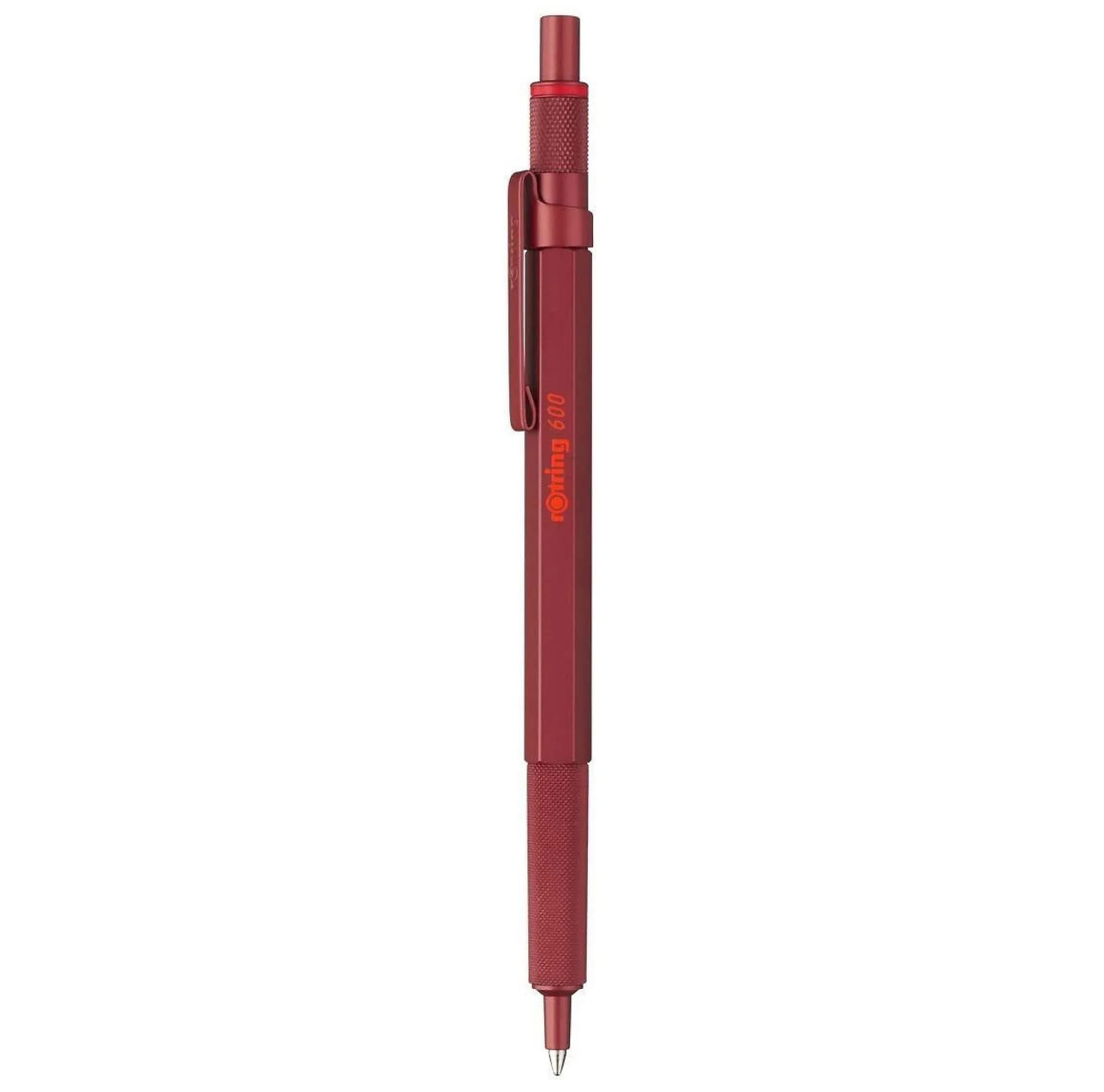 rOtring 600 Ballpoint Pen Blue Barrel, Black Ink, Medium Point 0.7mm | Precision Writing Instrument — Red