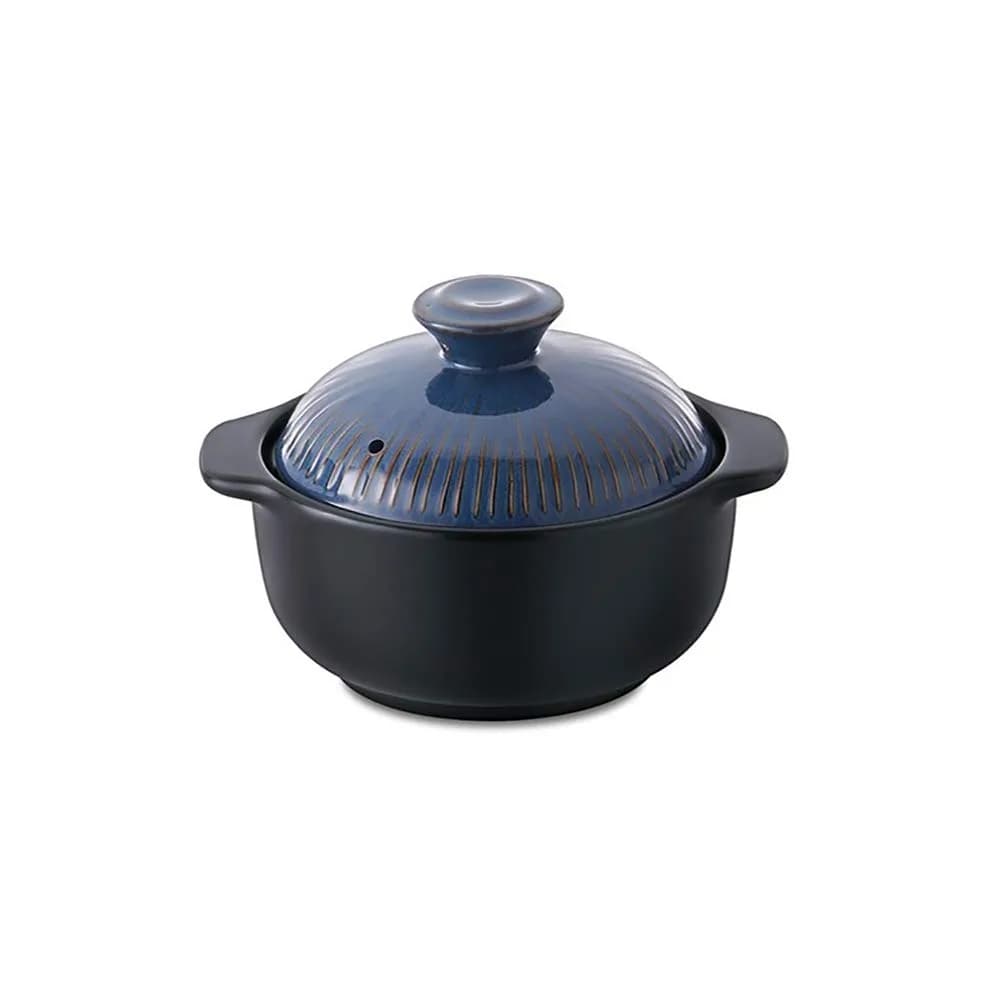 Lucia Natural Glazed Ceramic Porcelain Cookware Hot Pot 600ml | Heat & Water Resistant - main product image