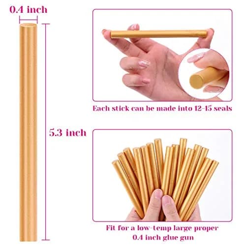 PAXCOO Sealing Wax Sticks 20pcs Gold | Easy Glue Gun Application for Crafts & Letter Seals thumbnail 5