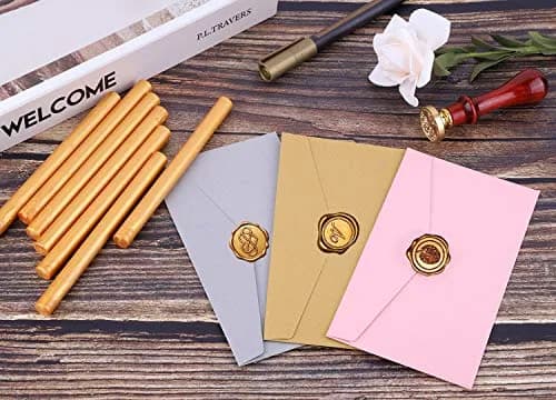 PAXCOO Sealing Wax Sticks 20pcs Gold | Easy Glue Gun Application for Crafts & Letter Seals thumbnail 7