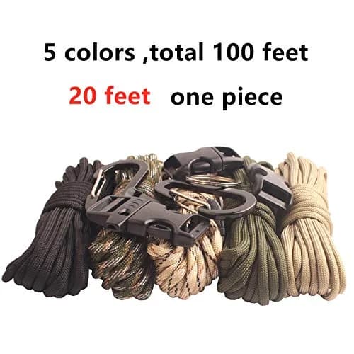 GeGeDa Paracord 550 Bracelet Kit 20ft Each Rope | 550 lb Strength Nylon Cord for DIY Projects thumbnail 4
