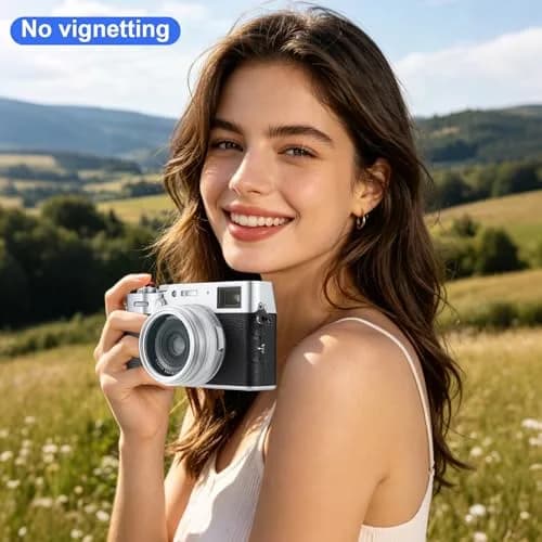 Haoge Silver Camera Lens Filter Adapter Ring for Fujifilm X100V X100VI 49mm | Attaches 49mm Filters & Original Lens Cap thumbnail 2