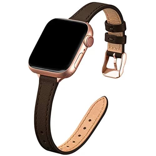 STIROLL Slim Leather Band Compatible with Apple Watch Series 12-1/Ultra 49mm | Elegant Small Wrist Strap thumbnail 1