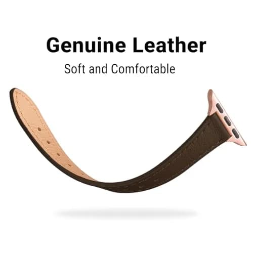 STIROLL Slim Leather Band Compatible with Apple Watch Series 12-1/Ultra 49mm | Elegant Small Wrist Strap thumbnail 3