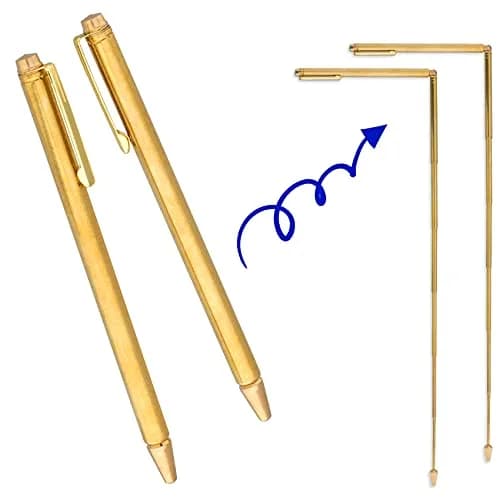 OIIKI Retractable Dowsing Rods (2-Pack) | Brass, 16.4" Extended Length thumbnail 1
