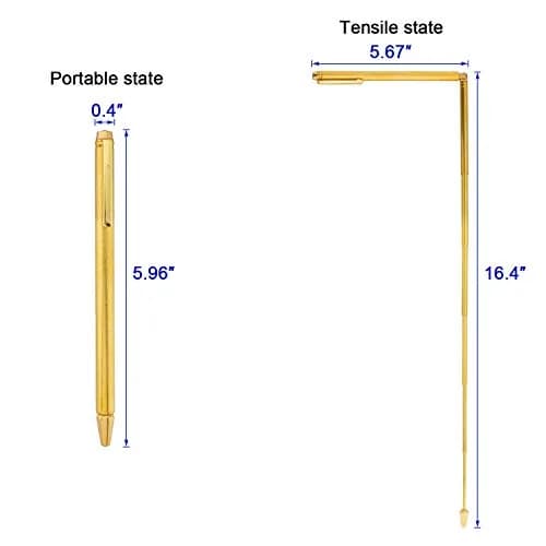 OIIKI Retractable Dowsing Rods (2-Pack) | Brass, 16.4" Extended Length thumbnail 2