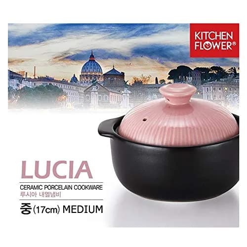 Lucia 1000ml Glazed Ceramic Cookware Hot Pot | Heat & Water Resistant - South Korea thumbnail 6