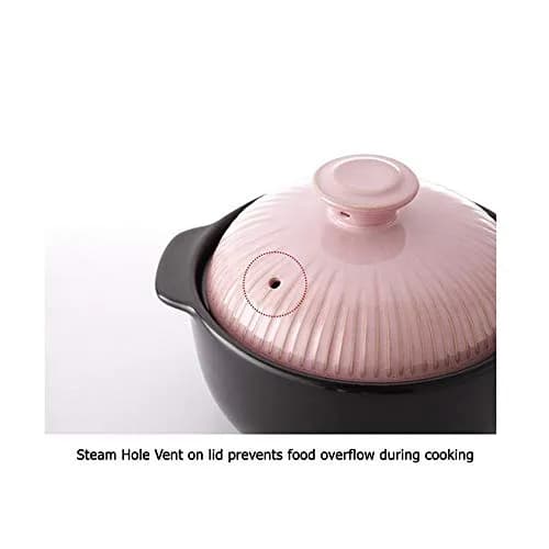 Lucia 1000ml Glazed Ceramic Cookware Hot Pot | Heat & Water Resistant - South Korea thumbnail 3