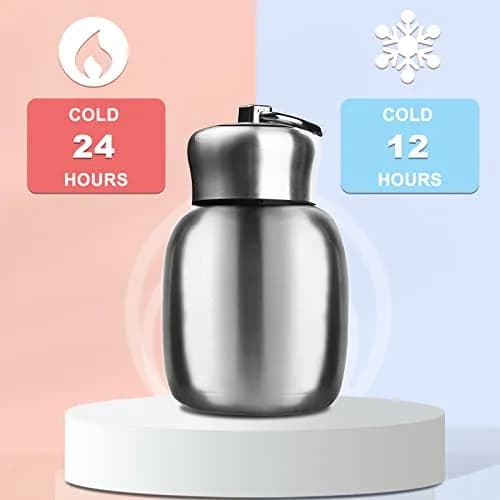 Gets Mini 7 Oz (200ml) Stainless Steel Vacuum Insulated Water Bottle Orange Red | Keeps Drinks Hot for 8 Hrs, Cold for 12 Hrs thumbnail 4