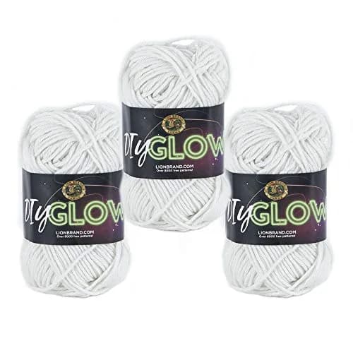 Lion Brand Yarn, DIY Glow, Glow in the Dark Yarn, Natural Off White | Glow in the Dark Effect for Nighttime Projects thumbnail 1