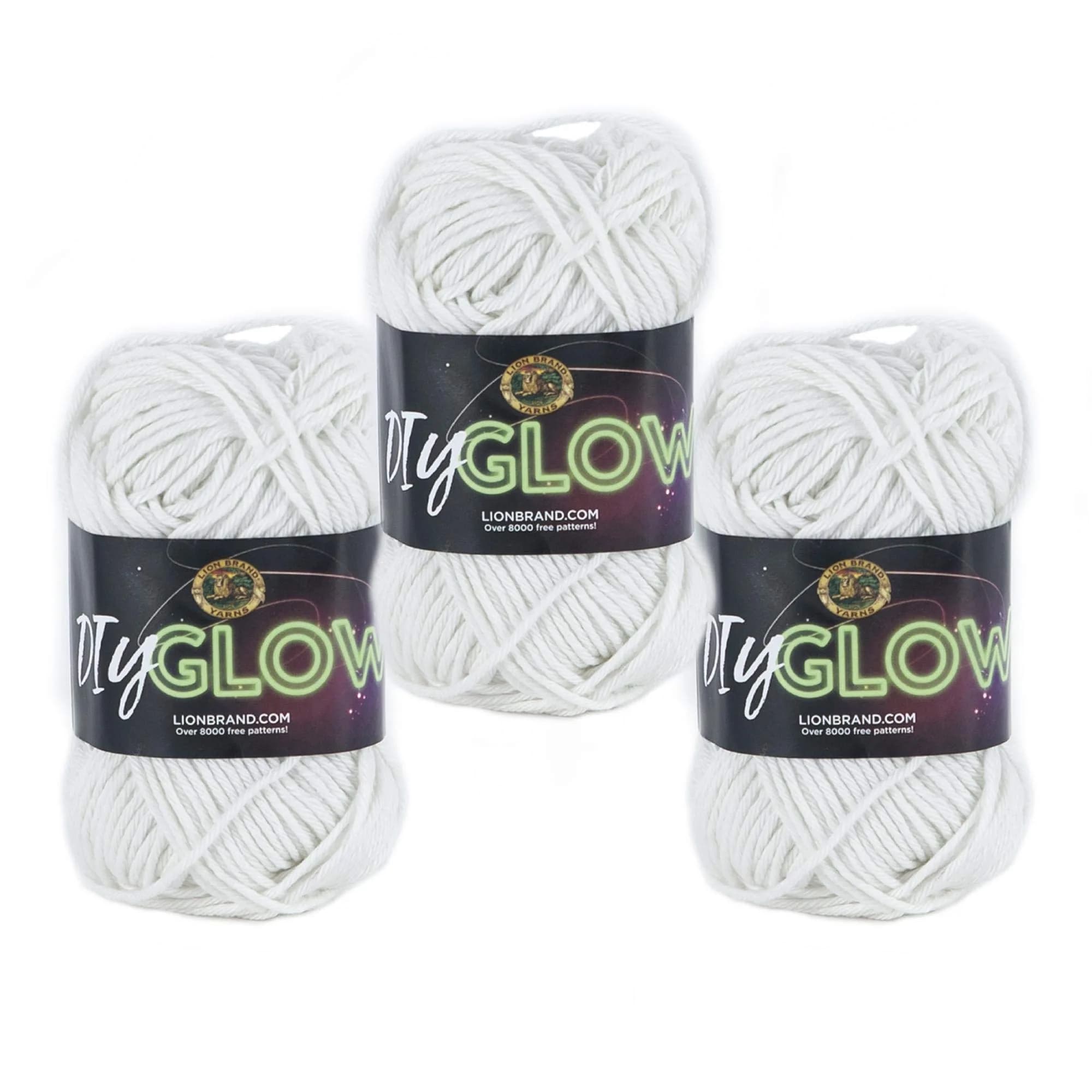 Lion Brand Yarn, DIY Glow, Glow in the Dark Yarn, Natural Off White | Glow in the Dark Effect for Nighttime Projects - main product image