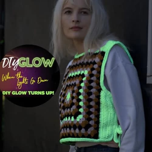 Lion Brand Yarn, DIY Glow, Glow in the Dark Yarn, Natural Off White | Glow in the Dark Effect for Nighttime Projects thumbnail 3