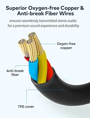 Mr Rex 2.5mm to 3.5mm Audio Cable 2.5m (8ft) | Gold-Plated Connectors for Bose QC45 QC35II QC35 QC25 Headphones thumbnail 4