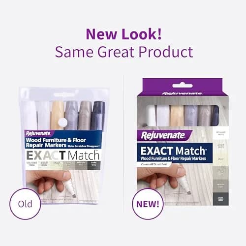 Rejuvenate Exact Match Wood Furniture & Floor Repair Markers, 6 Count, White/Gray Markers | Covers Scratches, Scuffs, and Damage thumbnail 2