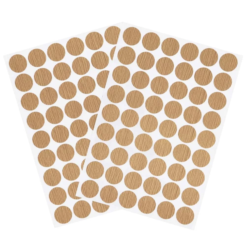 VictorsHome White 108 Pcs Screw Hole Stickers | Covers Screw Holes for Furniture, Cabinets, Drawers — Maple