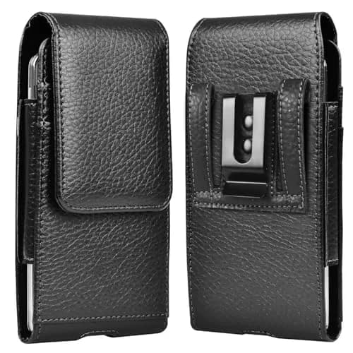 Takfox Leather Belt Holster Pouch for Samsung Galaxy S25 Ultra S24 Plus S23 S22 S21 S20 FE 5G Note 20 J7 J3 with Belt Clip & Card Slots (Black) thumbnail 8