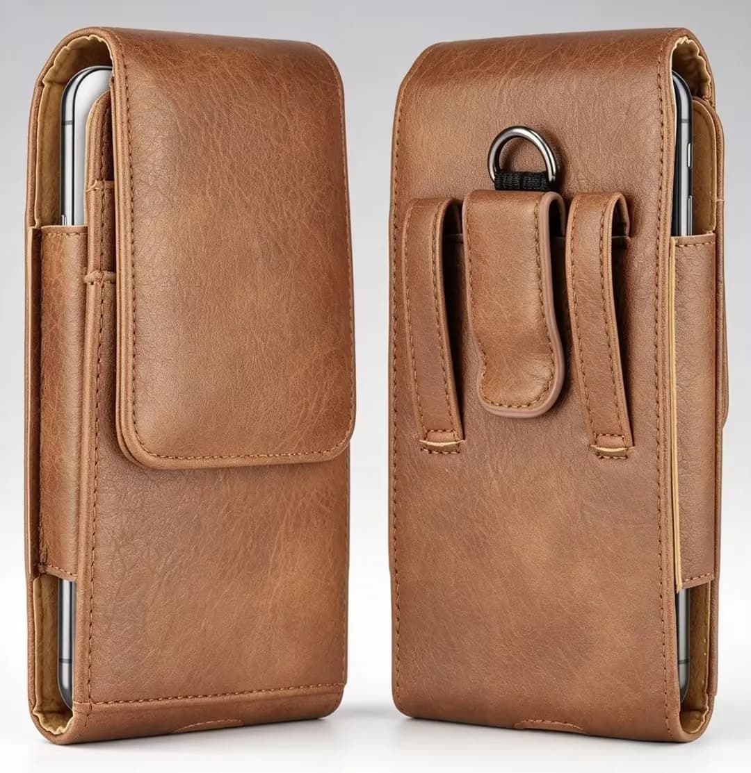 Takfox Leather Belt Holster Pouch for Samsung Galaxy S25 Ultra S24 Plus S23 S22 S21 S20 FE 5G Note 20 J7 J3 with Belt Clip & Card Slots (Black) — Leather-Brown