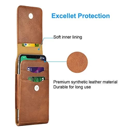 Takfox Leather Belt Holster Pouch for Samsung Galaxy S25 Ultra S24 Plus S23 S22 S21 S20 FE 5G Note 20 J7 J3, 17.3 cm (6.8 inch) | RFID Blocking thumbnail 4