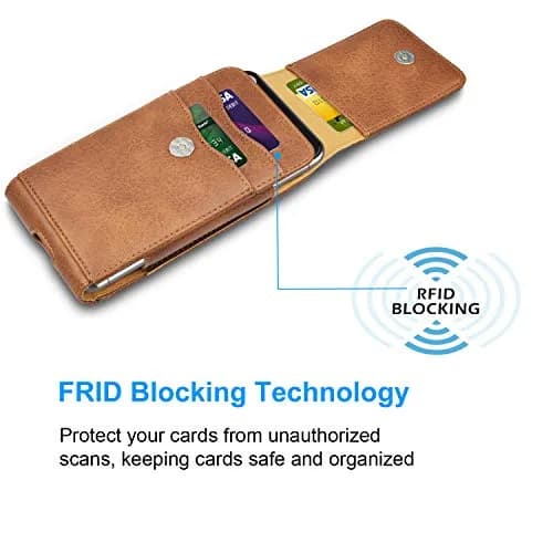 Takfox Leather Belt Holster Pouch for Samsung Galaxy S25 Ultra S24 Plus S23 S22 S21 S20 FE 5G Note 20 J7 J3, 17.3 cm (6.8 inch) | RFID Blocking thumbnail 5