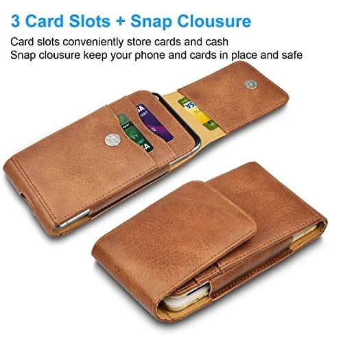 Takfox Leather Belt Holster Pouch for Samsung Galaxy S25 Ultra S24 Plus S23 S22 S21 S20 FE 5G Note 20 J7 J3, 17.3 cm (6.8 inch) | RFID Blocking thumbnail 3