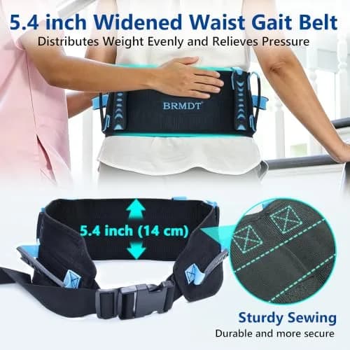 BRMDT Gait Belt for Seniors 31.5-54in | Adjustable Safety Belt with Handles thumbnail 2