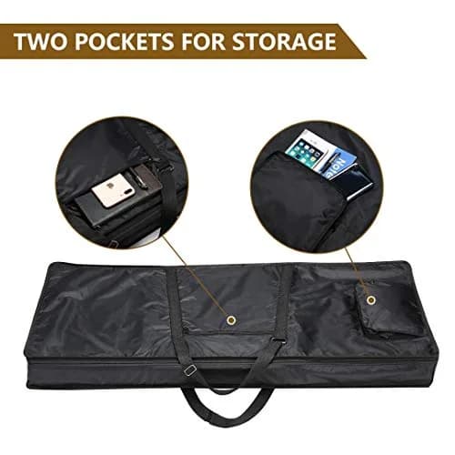 ONCHSH 61 Key Keyboard Gig Bag Waterproof 39×16×6 Inch | Heavy-Duty, Portable & Smart Organization thumbnail 2