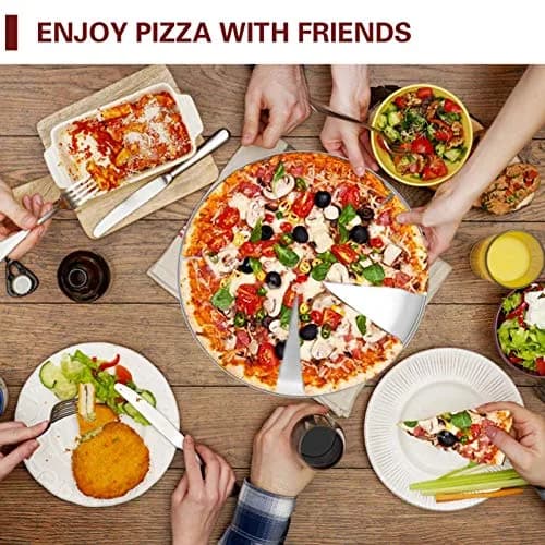 TeamFar 12 Inch Pizza Pan | Stainless Steel Baking Tray Set of 4 | Rust-Resistant & Dishwasher Safe thumbnail 6