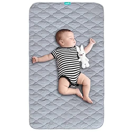 Biloban Waterproof Crib Mattress Protector 52x28 Inch (132x71 cm) | Breathable Quilted Pad for Indian Nurseries thumbnail 1
