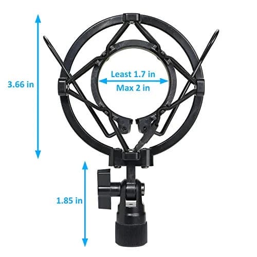 SUNMON Shock Mount for Microphones 1.9"-2.0" | Vibration Noise Reduction for Audio Technica AT2020 thumbnail 5