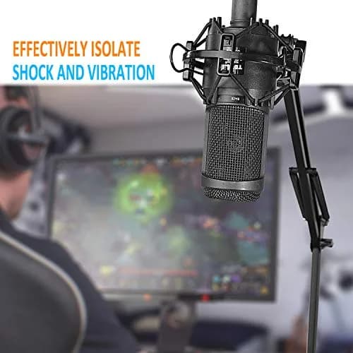 SUNMON Shock Mount for Microphones 1.9"-2.0" | Vibration Noise Reduction for Audio Technica AT2020 thumbnail 3
