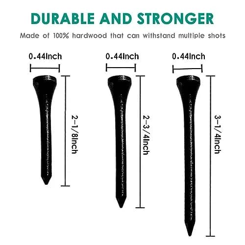 THIODOON Golf Tees 3 1/4 inch | Natural Hardwood, Less Friction, Bulk 100 Count thumbnail 3