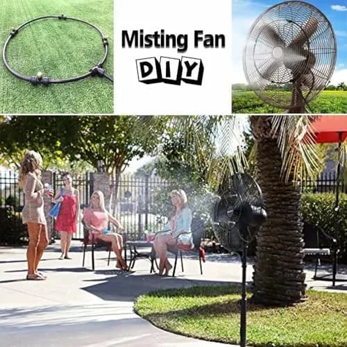 LANDGARDEN Outdoor Misting Cooling System,49FT Misting Line,15 Brass Mist Nozzles for Patio Garden Greenhouse | Efficient Outdoor Cooling thumbnail 2