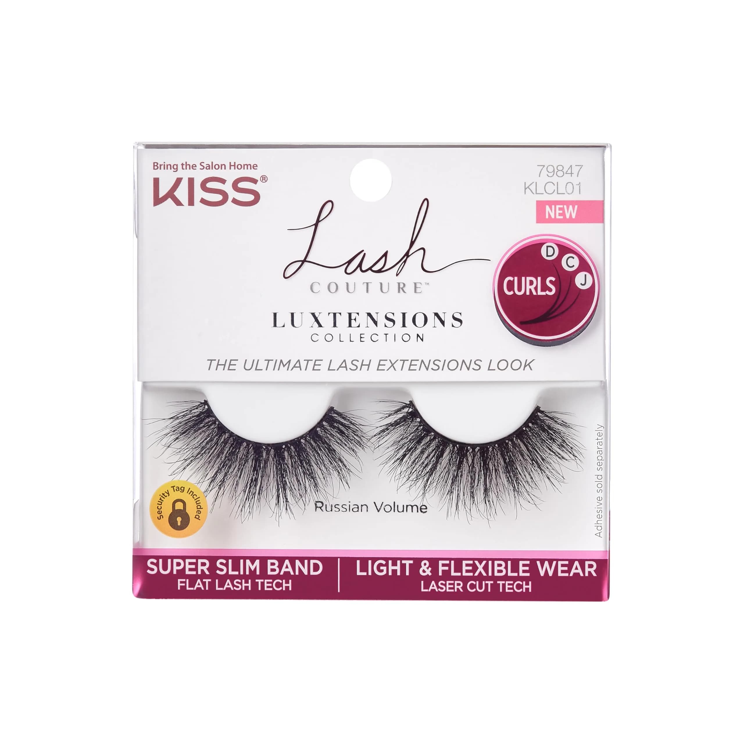 KISS Lash Couture LuXtensions False Eyelashes, Russian Volume Style, 16mm, 1 Pair Strip Lashes | Real Lash Extension Fibers - main product image