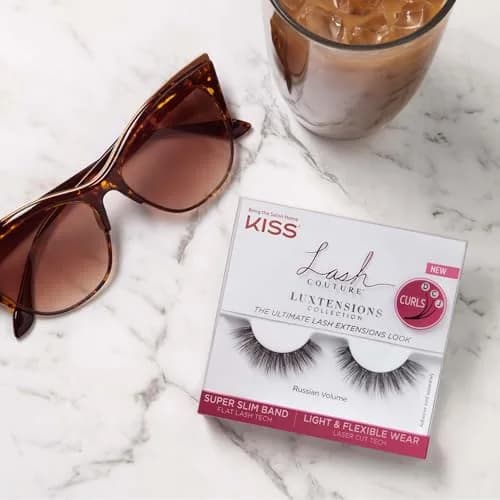 KISS Lash Couture LuXtensions False Eyelashes, Russian Volume Style, 16mm, 1 Pair Strip Lashes | Real Lash Extension Fibers thumbnail 2