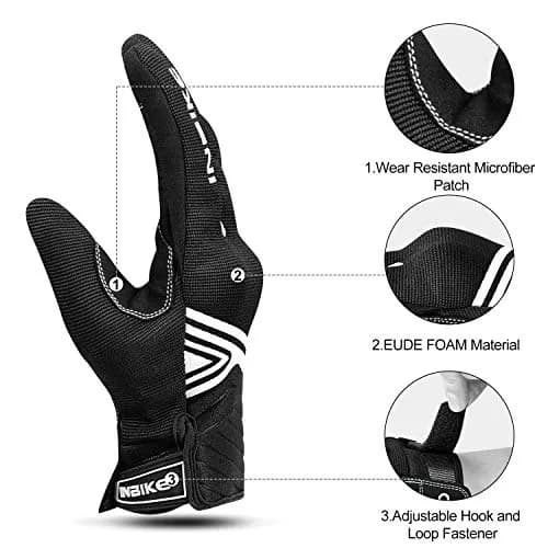 INBIKE White Breathable Mesh Motorcycle Gloves with TPR Palm Pad & Touchscreen - Medium thumbnail 3