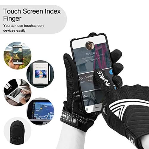INBIKE White Breathable Mesh Motorcycle Gloves with TPR Palm Pad & Touchscreen - X-Large thumbnail 4
